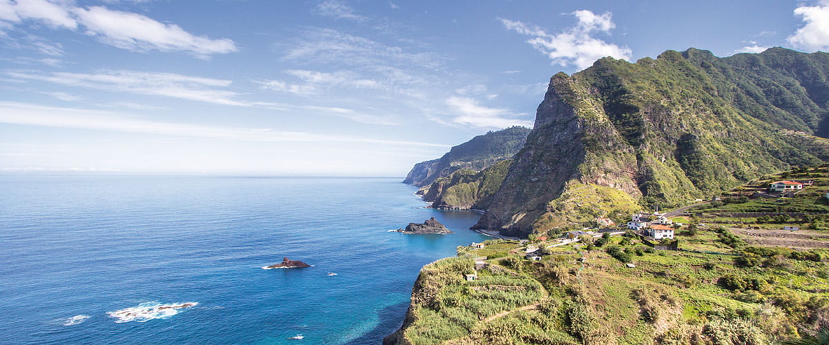 Aerial view of Madeira coastline